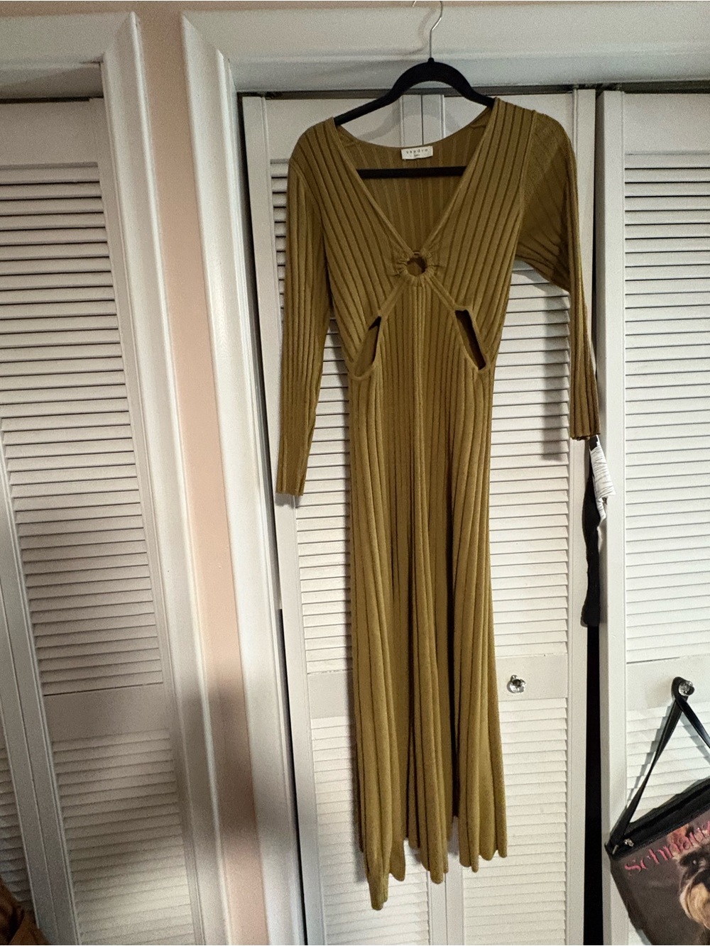 Sandro Olive Ribbed Sweater dress - Olive - Picture 2 of 4